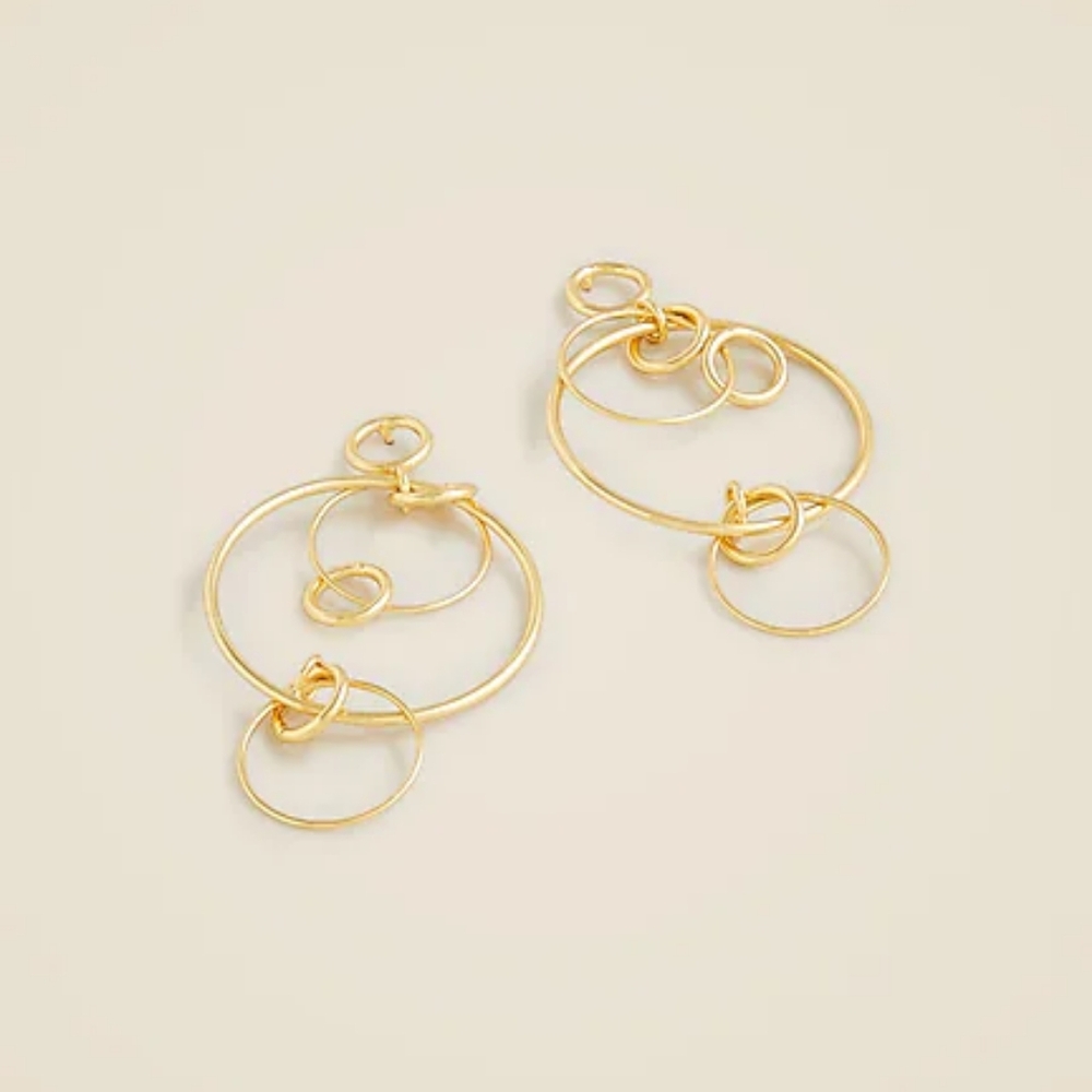 JCREW Dainty gold-plated drop-hoop earrings *NWT*